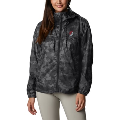  Portland Trail Blazers Columbia Women's Flash Challenger Novelty Full-Zip Windbreaker Jacket - Black